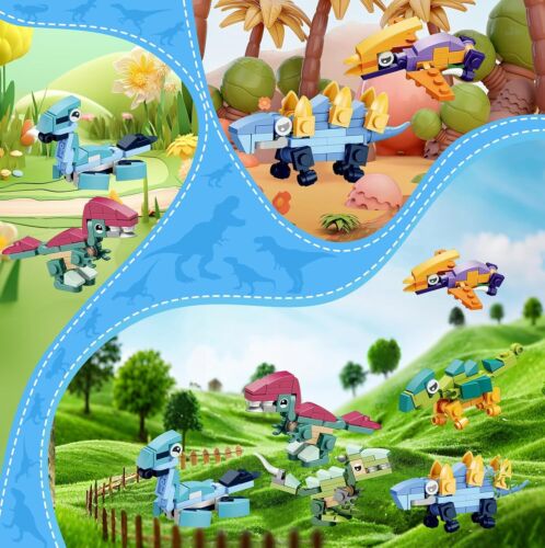 6 Pack Toy Filled Easter Eggs, Prefilled Easter Eggs with Dinosaur Building Bloc - Picture 6 of 7