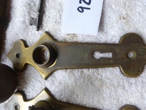 Vintage Antique Art Deco Brass Door Hardware SET 924 E - Picture 2 of 7