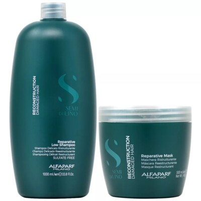 Alfaparf Milano Semi Di Lino Reconstruction Shampoo 33.8oz + Mask 17.4oz