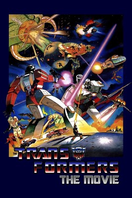 1986 Hasbro Transformers The Movie Poster Print Animated Optimus Prime   