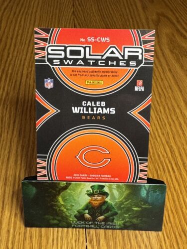 2024 Panini Obsidian Caleb Williams Solar Swatches Rookie Jersey #SS-CWS Bears - Picture 2 of 2