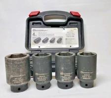 POWER BUILT ,AXLE NUT SOCKET SET, 648635, 4PC.WITH HARD CASE, KIT 10  ( B4)