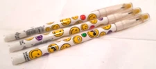 Lot 3 Retro Vintage 80's BENSIA non sharpening pencils SMILE FACE Taiwan, NOS