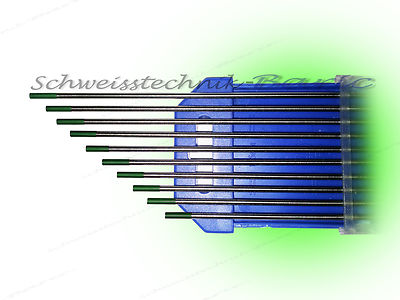 10 x Wolframelektrode Grün 3,2 x 175mm WIG Argon Thungsten Wolframelektroden  