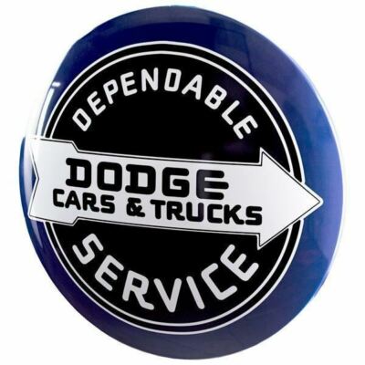 Dodge Cars & Trucks 15'' Round Dome Sign, Game Room Decor, Man Cave, Garage, Bar