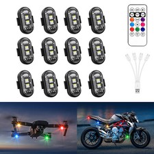 Wireless LED Strobe Lights 12 Pods 8 Colors USB Rechargeable Anti-Collision Lamp