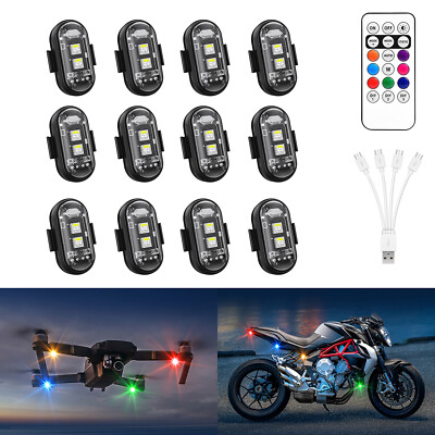 12 Pods Wireless LED Strobe Light Remote Control Flashing Emergency Warning Lamp