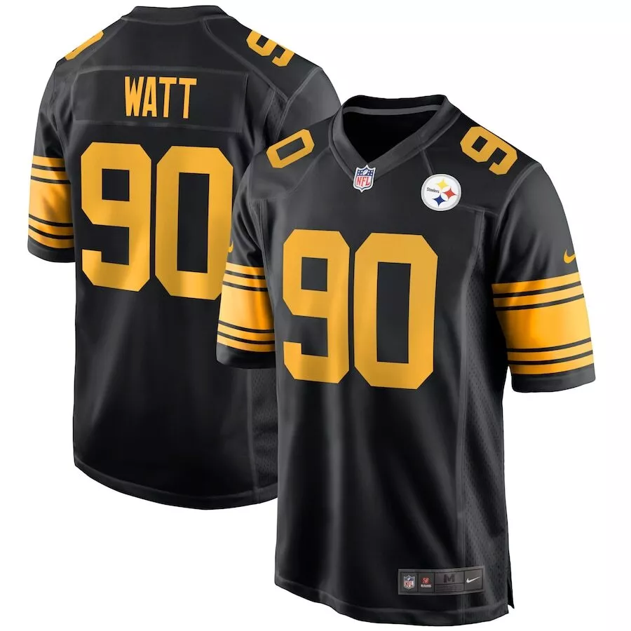 Pittsburgh Steelers T.J. Watt 90 Nike Men s Black Color Rush NFL Game Jersey