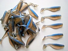 50 pack - 3" Paddle Tail Shad - NATURAL PRO BLUE - Paddle Tail Swim Bait - USA