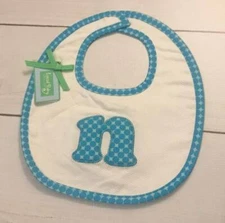 Mud Pie Initial Baby Boy Blue n Bib