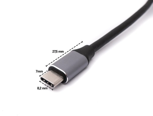 LAN Kabel 20 cm RJ45 Buchse zu USB 3.1 Typ C Stecker Adapter in Grau - Afbeelding 4 van 6