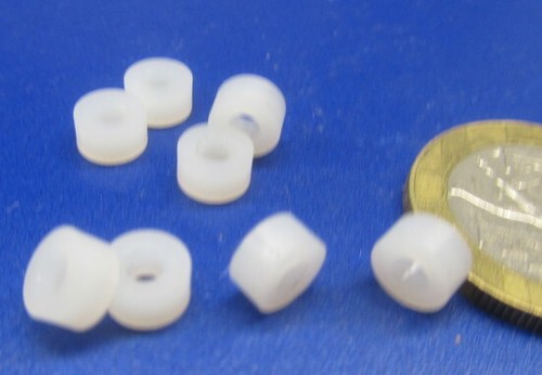 Nylon 66 Spacer, Natural, NO.4 Screw, 1/4" OD x .115" ID x 1/8" Length, 100 pc - Picture 9 of 11