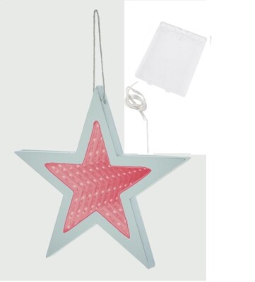 Red Premier Hanging Light Up LED Infinity Mirror Star 20cm Battery ...
