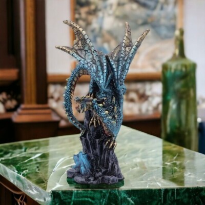 Original Nemesis Now Hear Me Roar Blue Dragon Calling Figur 13,5 cm Geschenk Deko