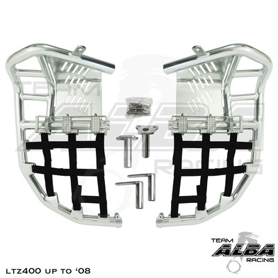 ltz 400 KFX 400 DVX 400 Nerf Bars Pro Peg Alba Racing silver black