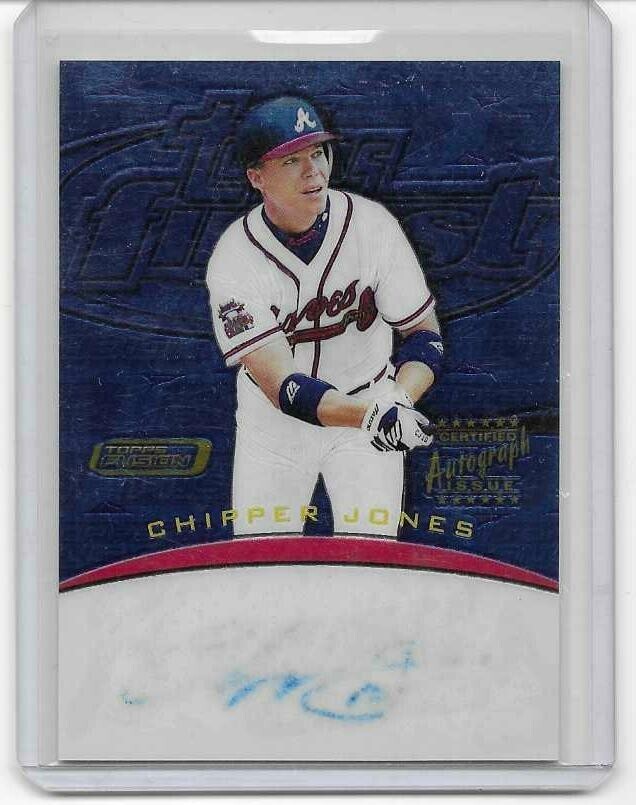 CHIPPER JONES 2001 Topps Finest FUSION On Card Auto  Autograph * Faded