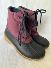 Sperry Top Sider Port Girls Boots Youth Size 2M Duck Boots SCK162061 Navy Berry