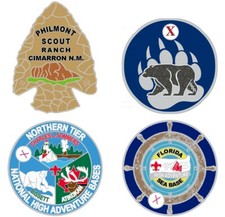 Scouting High Adventure 4-Pathtag Set: Philmont, SeaBase, Northern Tier, SBR