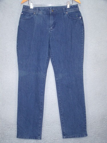Chico's Jeans Womens (2) Medium 34/31 Blue Denim Pants Light wash Classic Ladies