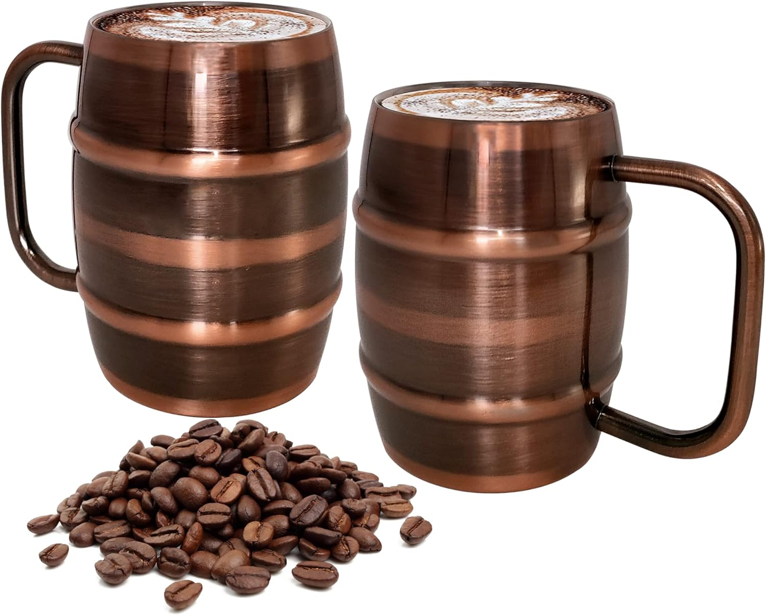 Coffee Mugs 304 Stainless Steel Beer Vacuum Insulated Tumbler Set of 2 (14 Oz) D