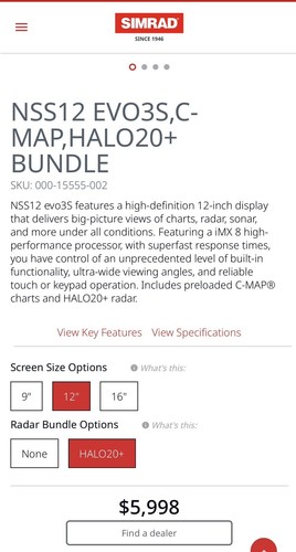 SIMRAD NSS12 evo3 S Multifunction Display with C-MAP Charts, HALO 20+ Bundle - Picture 3 of 3