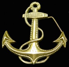Nautical Boat Ship Anchor Brass Vintage Belt Buckle
