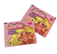 VINTAGE 1983 MATTEL FIGURINE PANINI BARBIE EMPTY ALBUM STICKER PACKS NO STICKERS