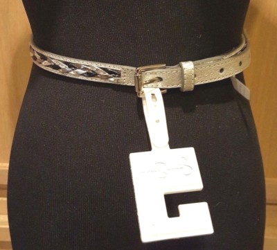 Jessica Simpson Pewter Silver Multi-Metallic Braid .50 