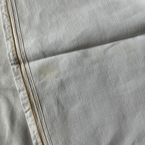 VINTAGE WHITE Cotton Corner Yellow EMBROIDERY TABLE MAT TRAY CLOTH 23 x 15.5” - Picture 7 of 8