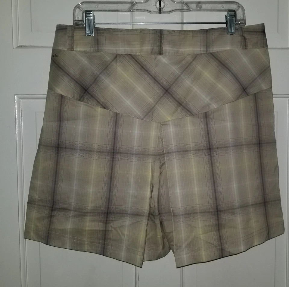 Pantalones cortos de golf Columbia Titanium caqui gris tostado a cuadros elásticos. 12 nuevos con etiquetas  Foto 4 de 4