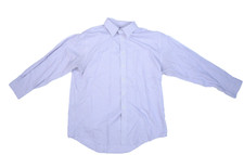 Lands End Mens Purple Check Long Sleeve Button Up Cotton Dress shirt 17-34