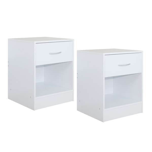 Nachtschrank 2Er Set Thekla Weiß Nachttisch Nachtkommode Hti-Living-image