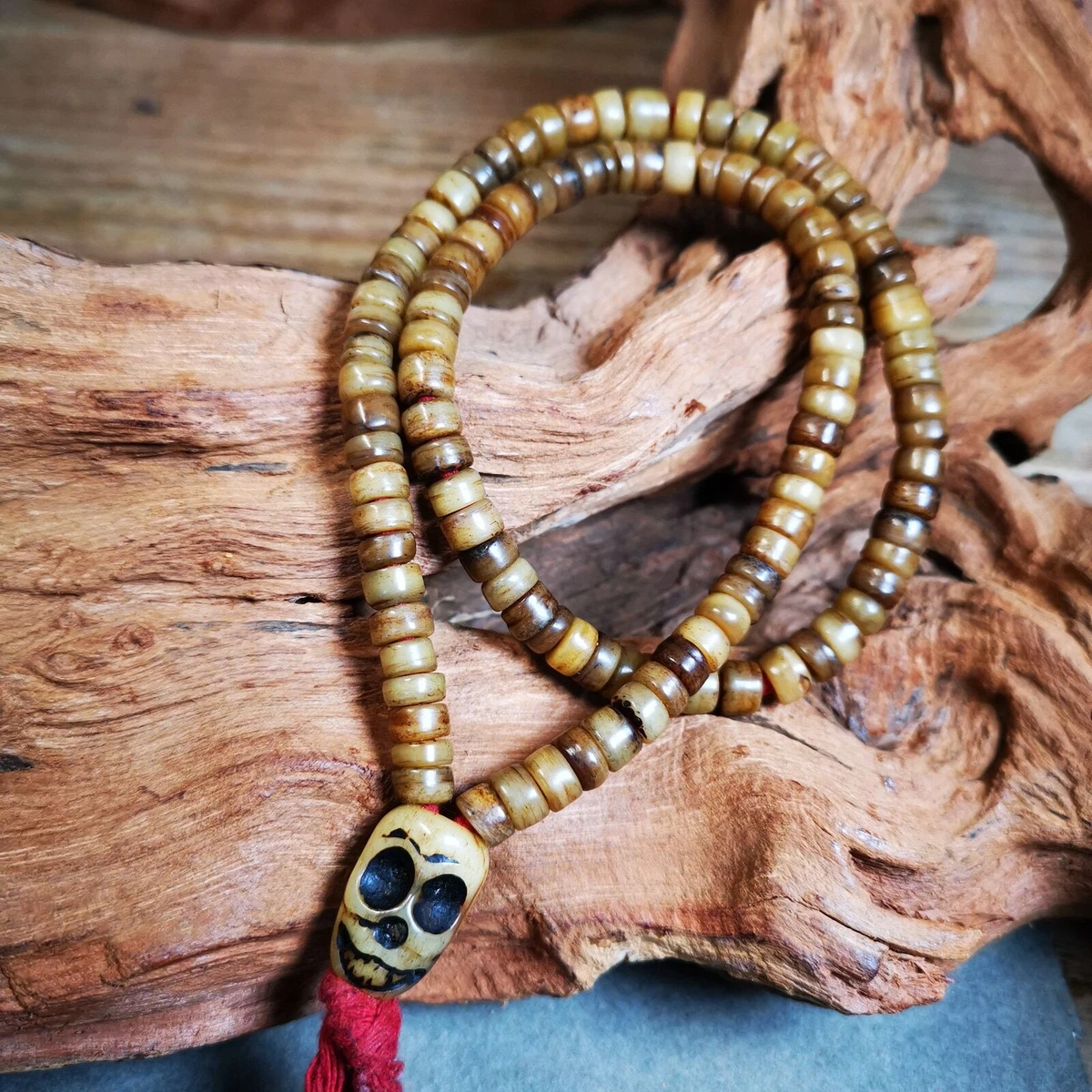 Tibetan Skull Beads: Hand-Carved Tibetan Yak Bone 