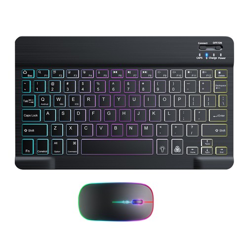 Wireless Keyboard And Mouse Backlit 7 Colors Key Board With 2 Light - Picture 13 of 14
