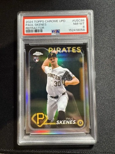 2024 Topps Chrome Update Series Paul Skenes #USC88 Refractor (RC) PSA 8