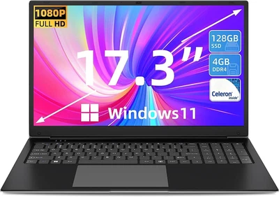 SGIN Business 17 Inch Windows 11 Laptop With 128GB / 256GB / 512GB SSD Intel Celeron