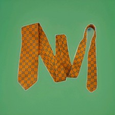 Brooks Brothers Men's Silk Tie Yellow Geometric Makers & Merchants 57-60 Used