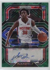 2020-21 Panini Prizm Rookie Penmanship Green Ice 9/16 Saben Lee #RP-SLE Auto pe8