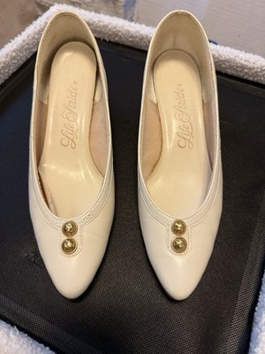 Life Stride Women s Ivory Pointed Toe Slip-On Pumps Button, 8 