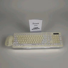 Reccazr Wireless Keyboard and Mouse Combo Canary Yellow Open Box