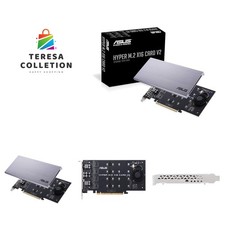 Hyper M.2 X16 PCIe 3.0 X4 Expansion Card V2 Supports 4 NVMe M.2 2242/2260/228...
