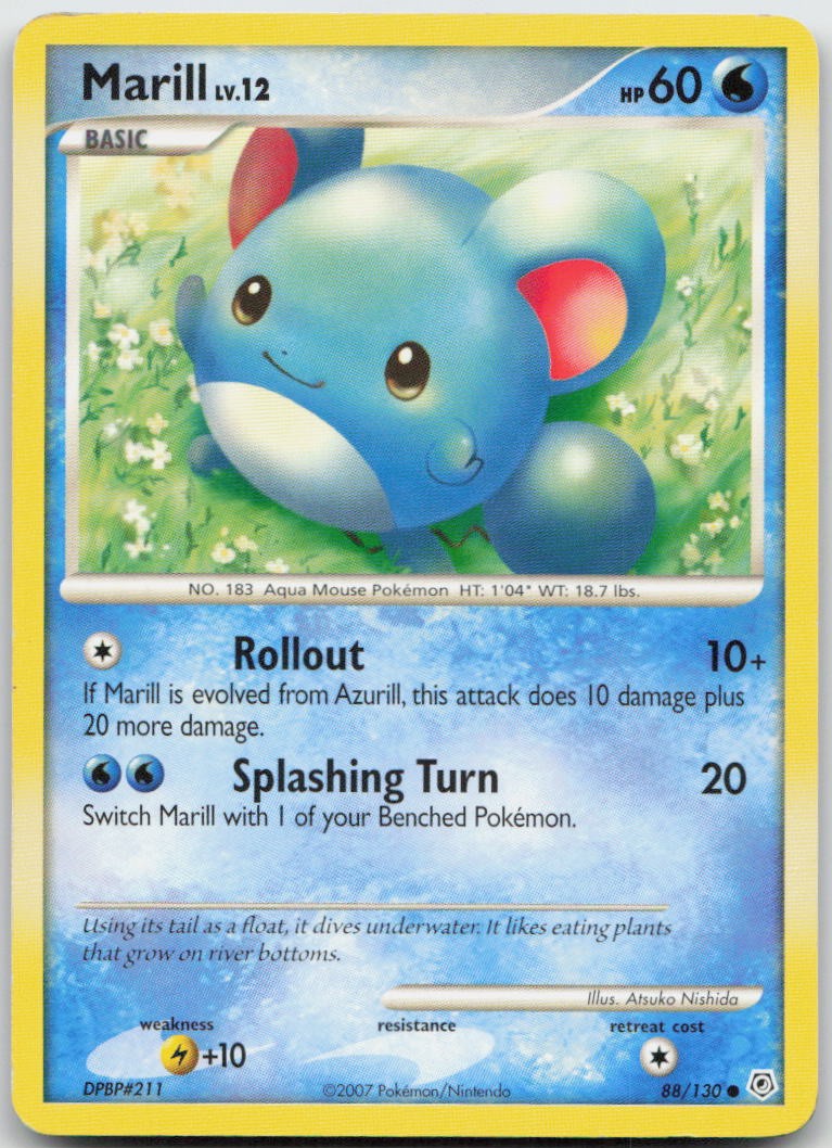 Marill 88/130 Common Diamond & Pearl Pokemon TCG LP