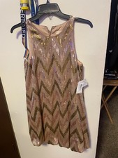 AIDEN MATTOX Sequin Trapeze Swing Cocktail Dress - Rose Gold - Women's 6 NWT