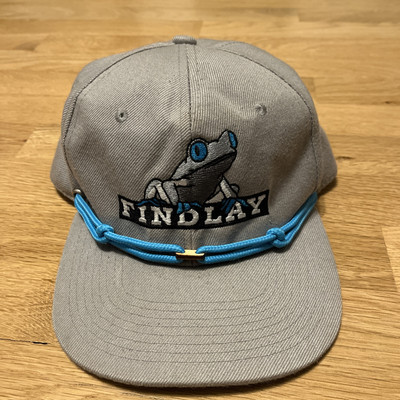 Findlay Hat Frog Rope Embroidered Logo Snap Back Cap Grey Blue Portland Oregon