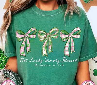 Not Lucky Simply Blessed Retro Unisex T-Shirt Faith Christian Gift