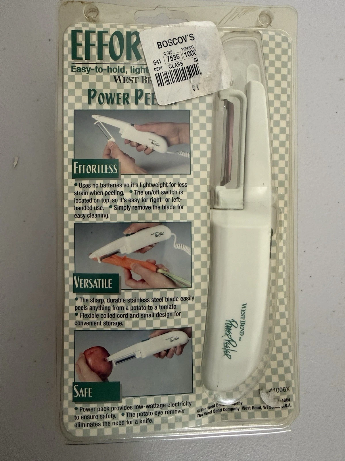 Vintage West Bend Power Peeler -New In Plastic -Retro -Oscillating -White