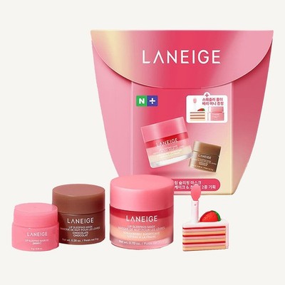 LANEIGE Lip Sleeping Mask Duo Set - 3-Layer Shortcake & Cake Spatula Holder