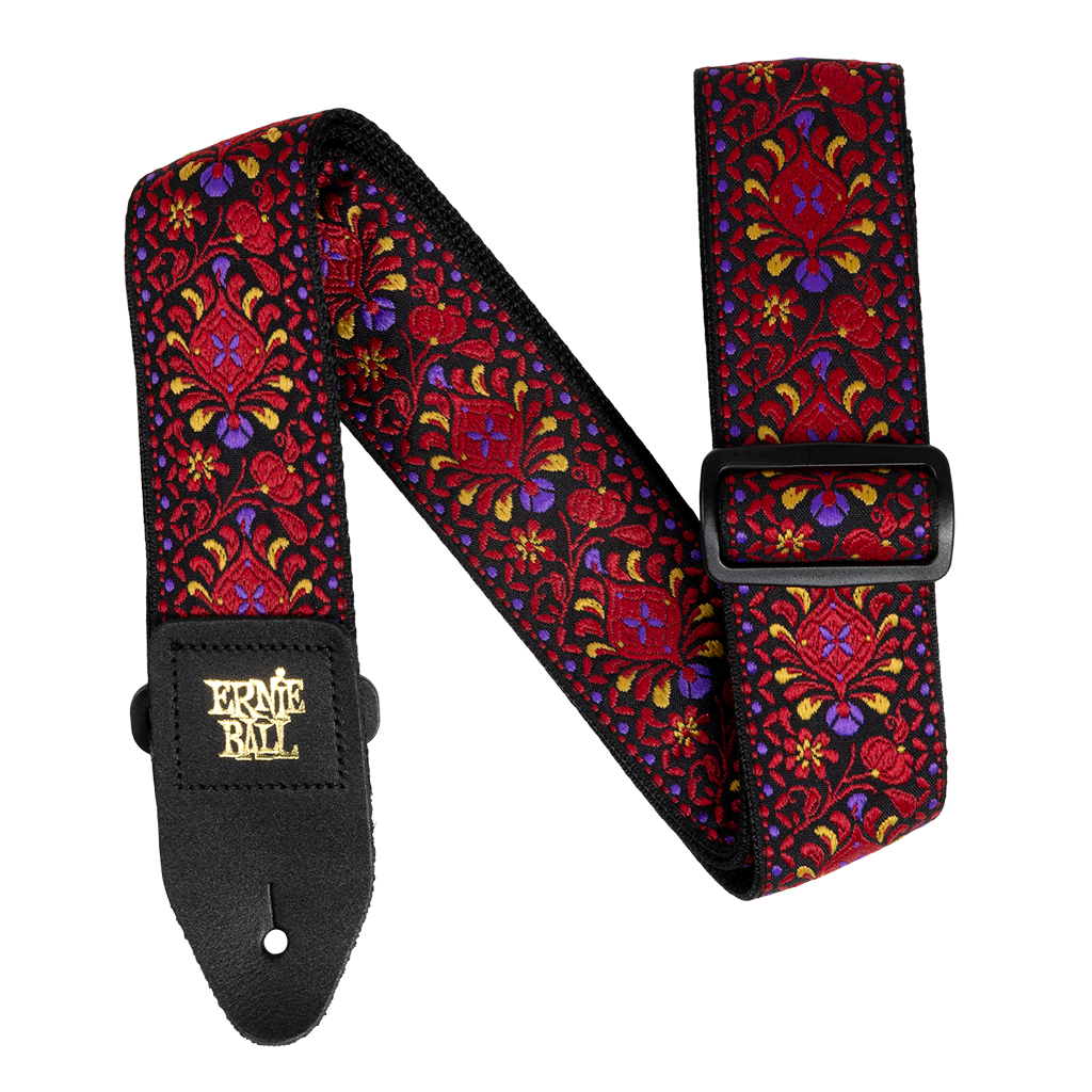 Ernie Ball 5369 Crimson Royal Bloom Jacquard Guitar Strap 100% Genuine