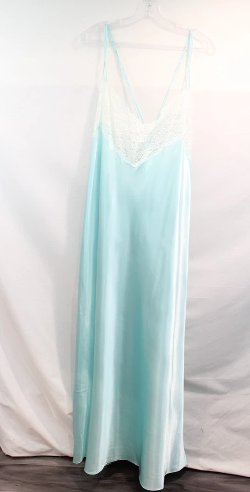 Conjunto de 2 batas de vestir Woman Within de colección para mujer talla 5X ribete de encaje azul claro Foto 3 de 4