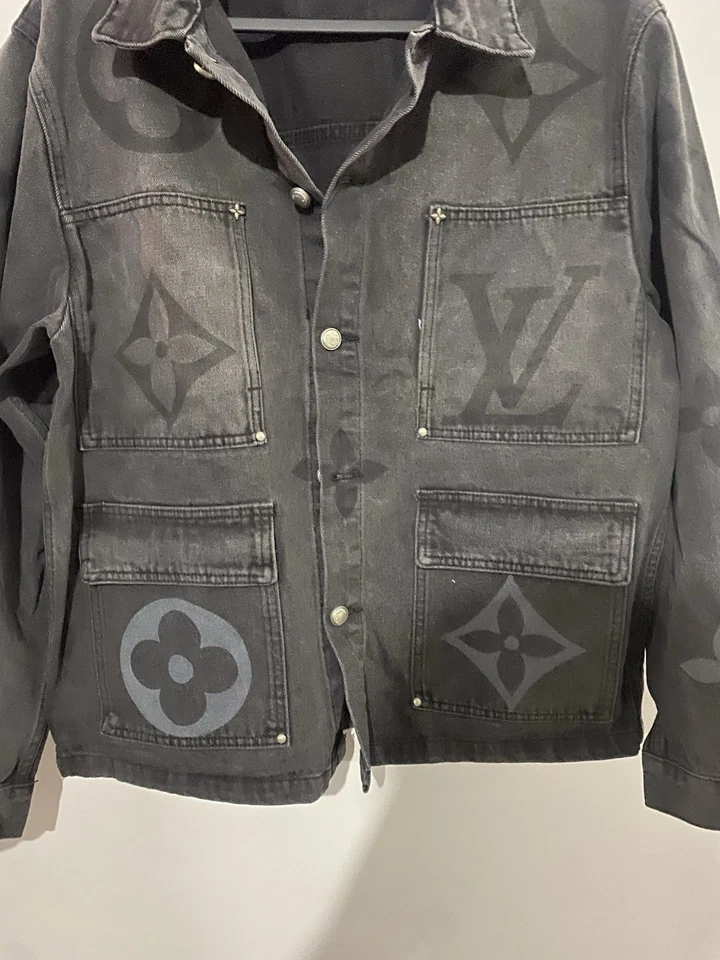 Chaqueta de mezclilla Louis Vuitton gigante con monograma de algodón negra X-LARGE  Foto 3 de 4